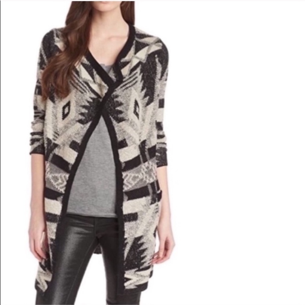 Lucky Brand Aztec Open Front Cardigan Sweater